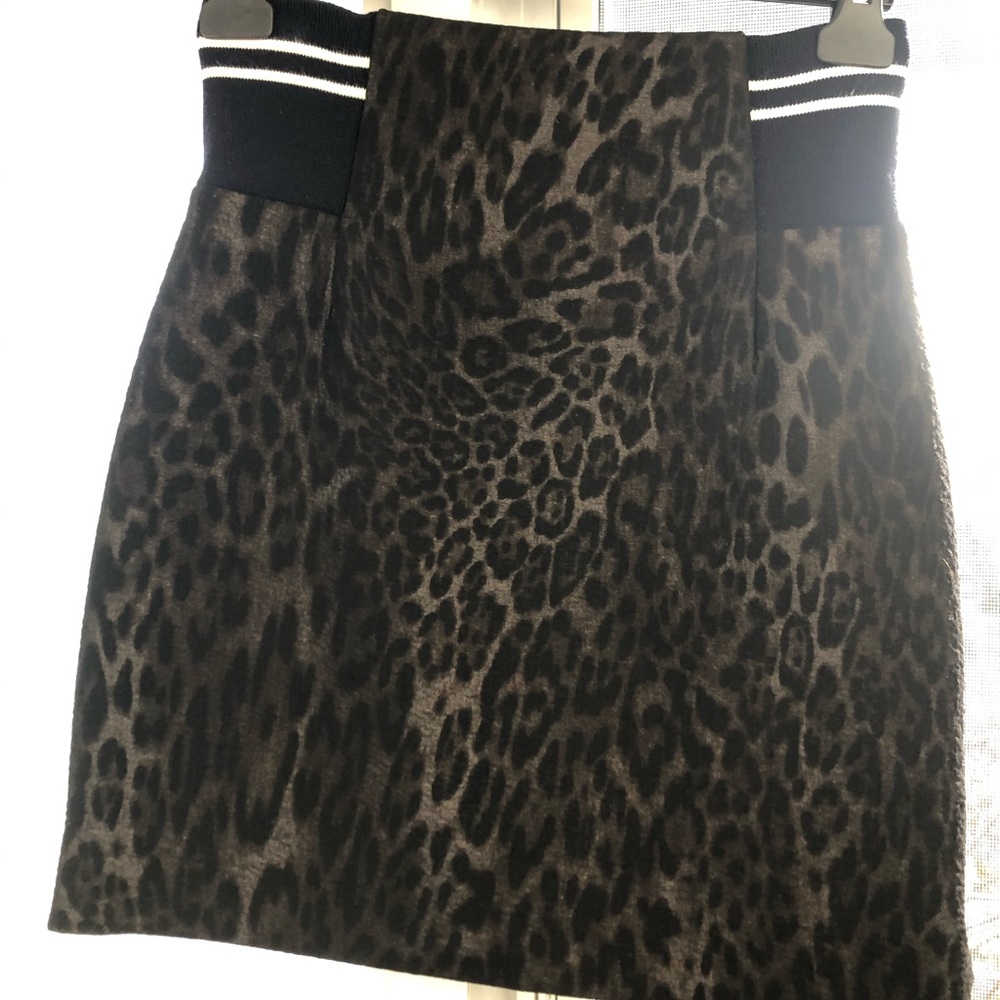 SANDRO PARIS NWT Brown Black Jaisy Leopard Skirt